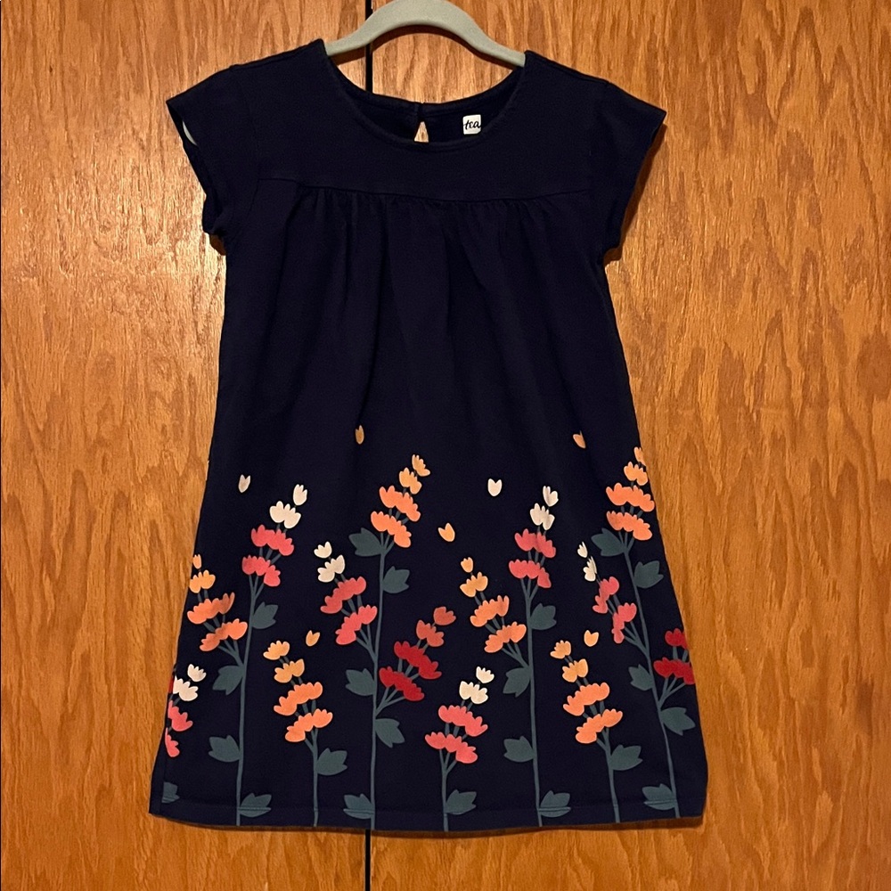 Tea Collection Navy Dress with Floral Design